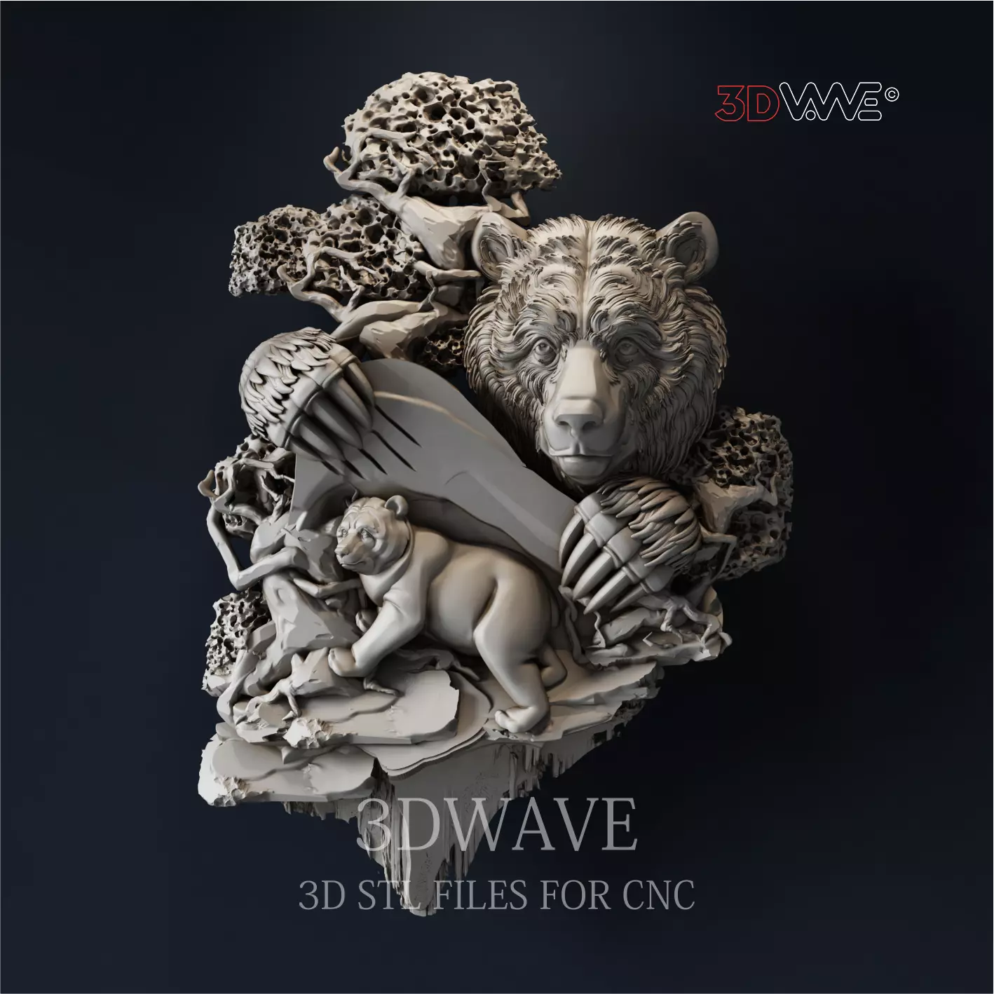 BEARS 3d stl files for CNC 3D print model_0