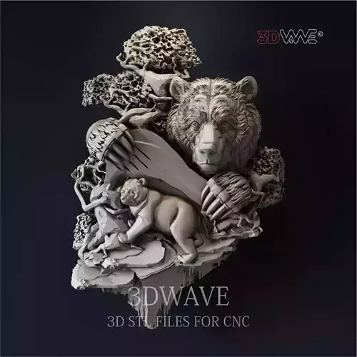 BEARS 3d stl files for CNC