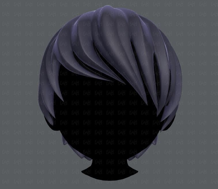 3D Hair style for boy V05 Low-poly 3D model_1
