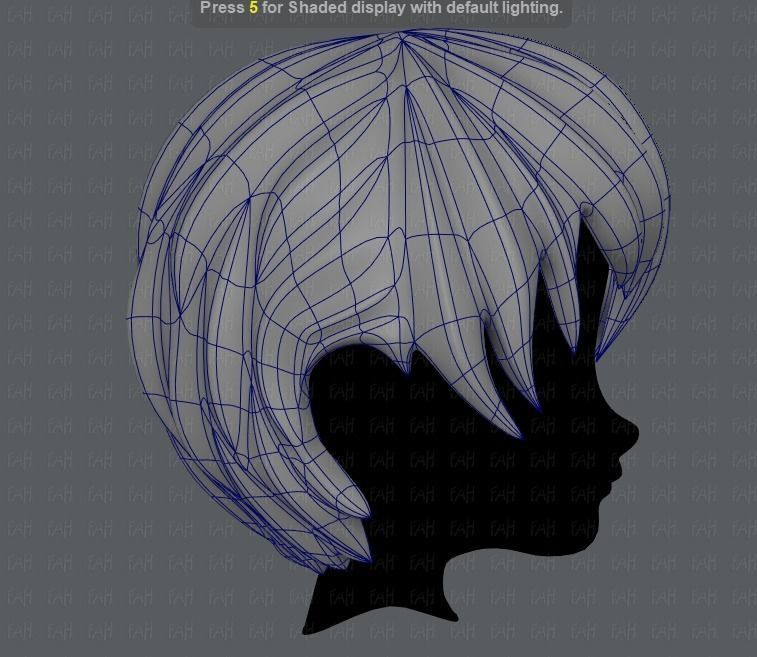 3D Hair style for boy V05 Low-poly 3D model_11