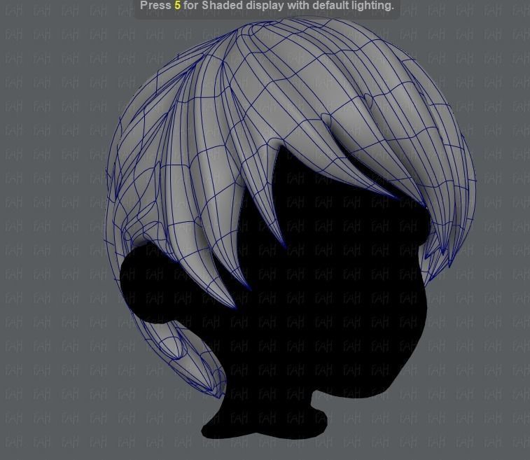 3D Hair style for boy V05 Low-poly 3D model_10