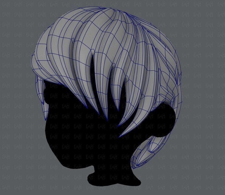 3D Hair style for boy V05 Low-poly 3D model_16