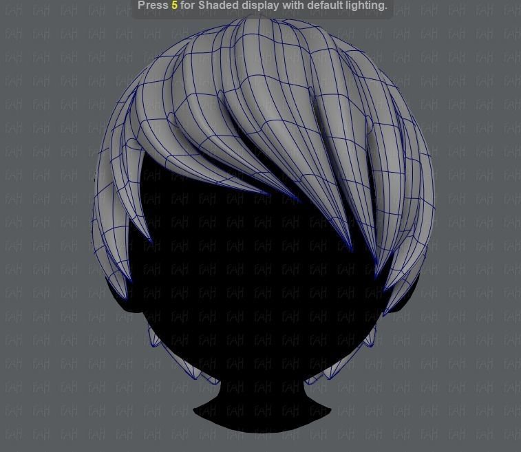 3D Hair style for boy V05 Low-poly 3D model_9