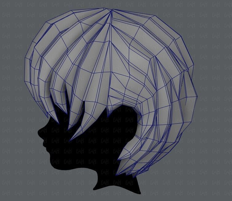 3D Hair style for boy V05 Low-poly 3D model_31