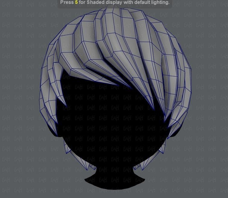 3D Hair style for boy V05 Low-poly 3D model_25