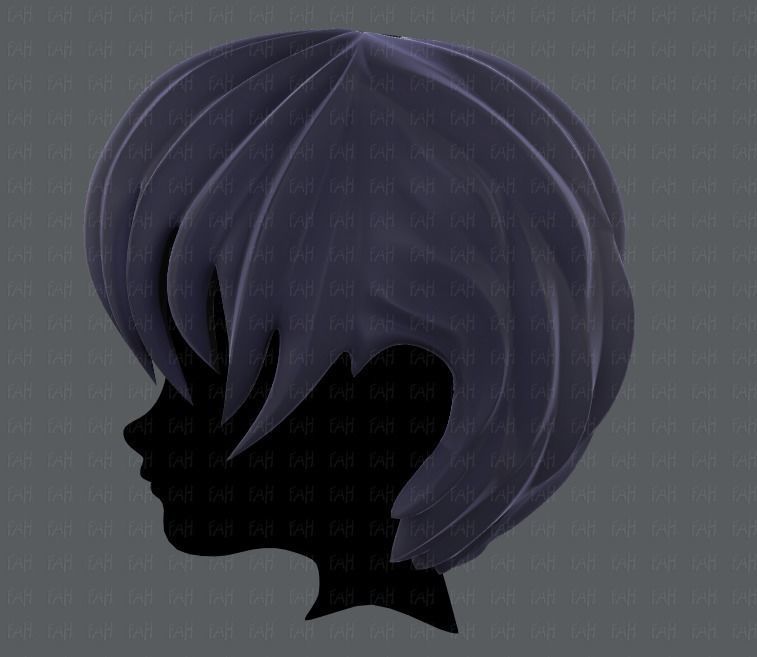 3D Hair style for boy V05 Low-poly 3D model_7