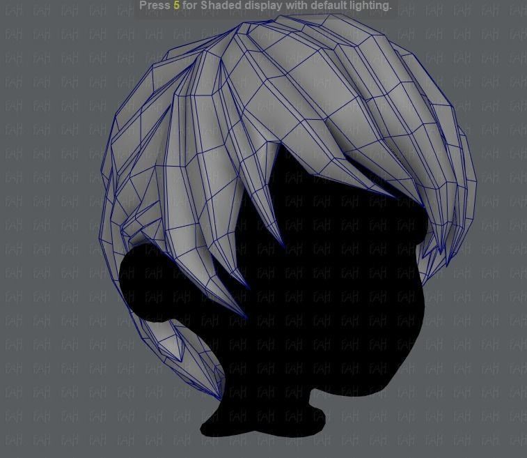 3D Hair style for boy V05 Low-poly 3D model_26