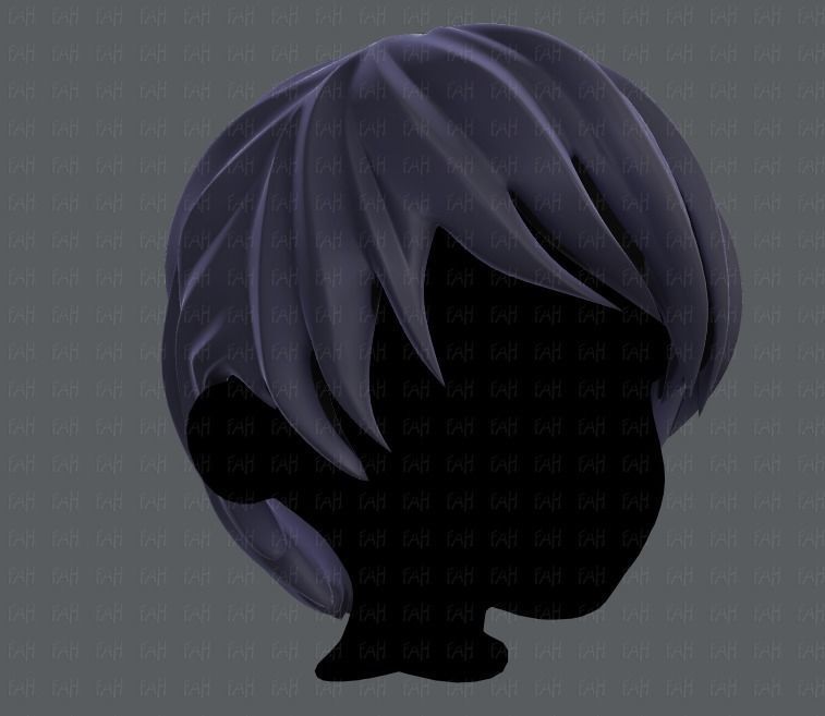 3D Hair style for boy V05 Low-poly 3D model_2