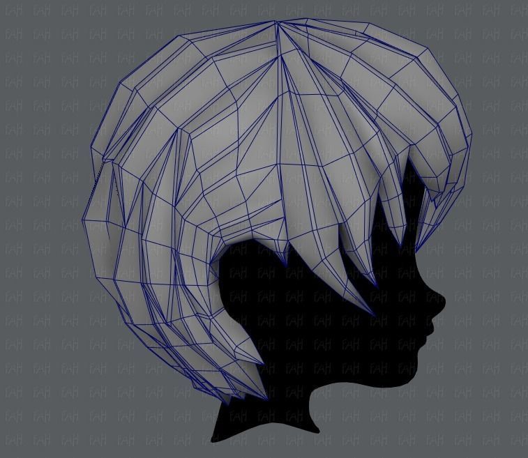 3D Hair style for boy V05 Low-poly 3D model_27