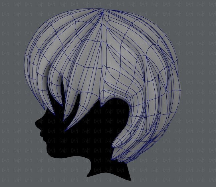 3D Hair style for boy V05 Low-poly 3D model_15
