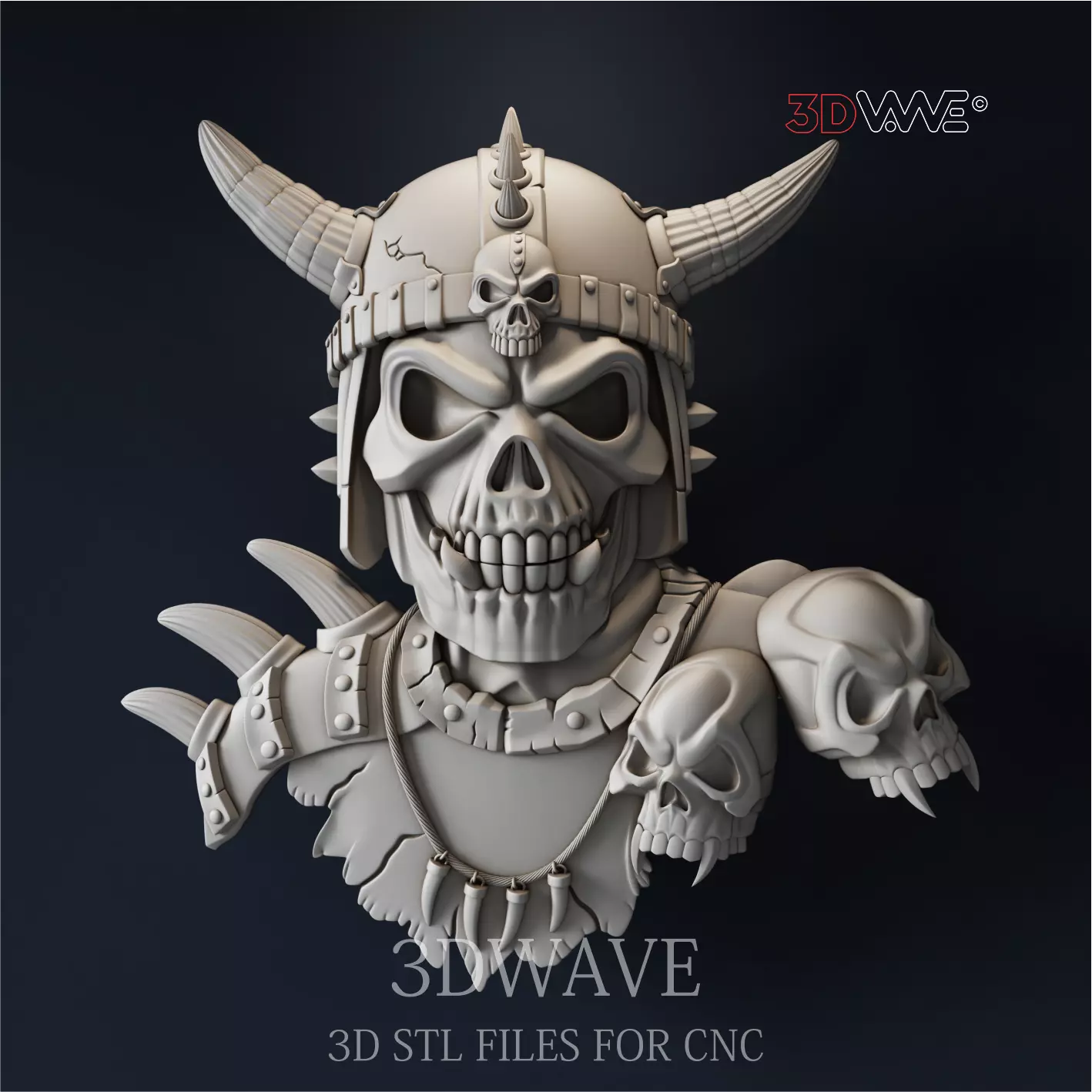 VIKING SKULL 3d stl file for CNC 3D print model_0