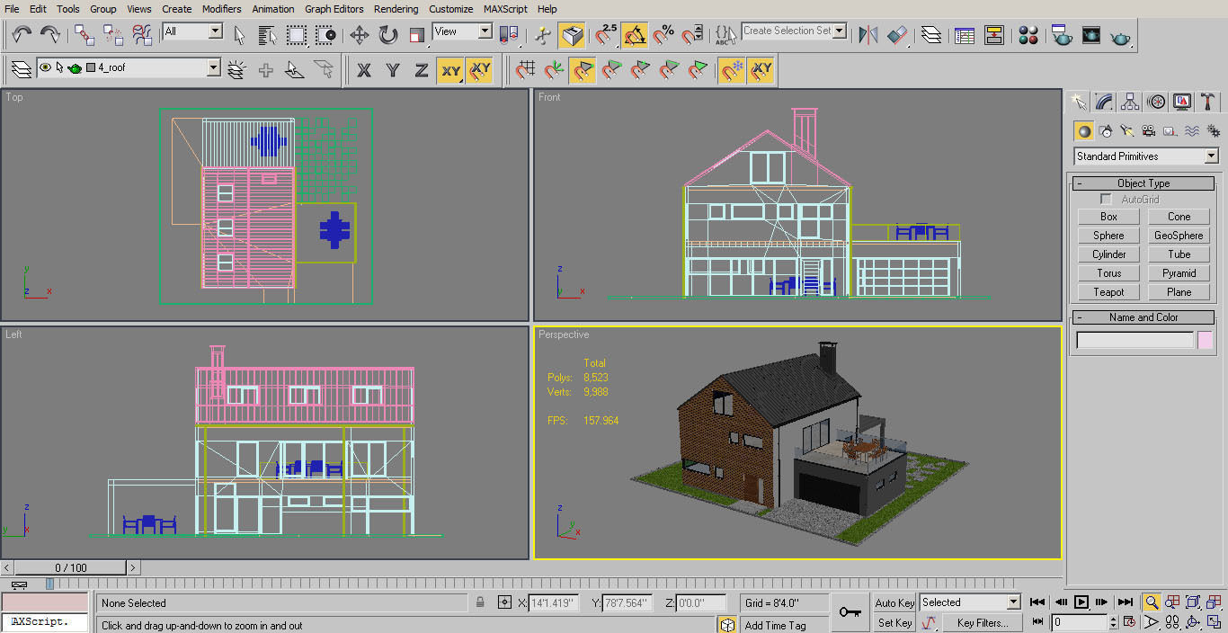 Modern House Set 1 Low-poly 3D model_14
