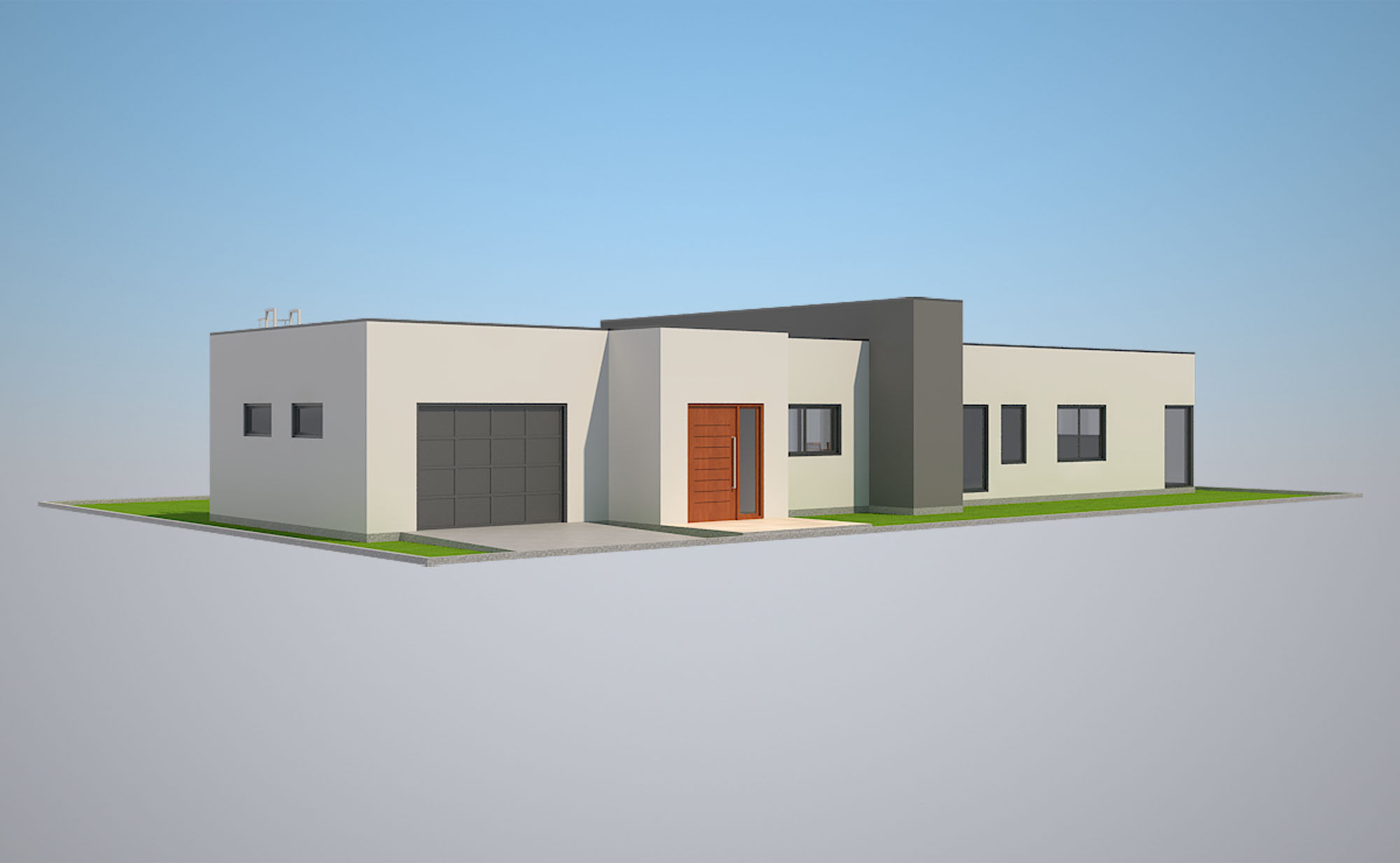 Modern House Set 1 Low-poly 3D model_1