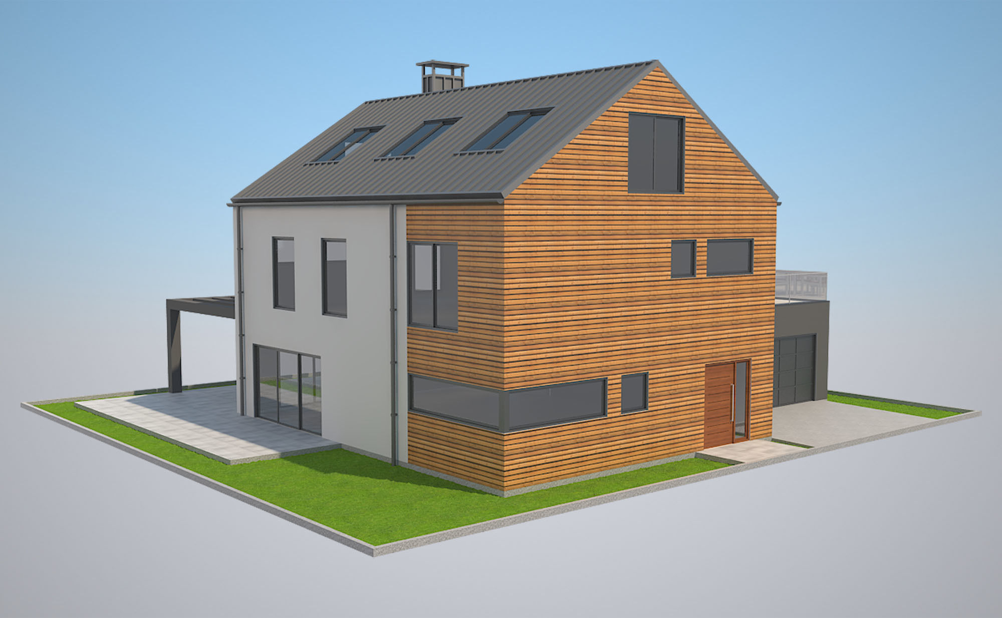 Modern House Set 1 Low-poly 3D model_2