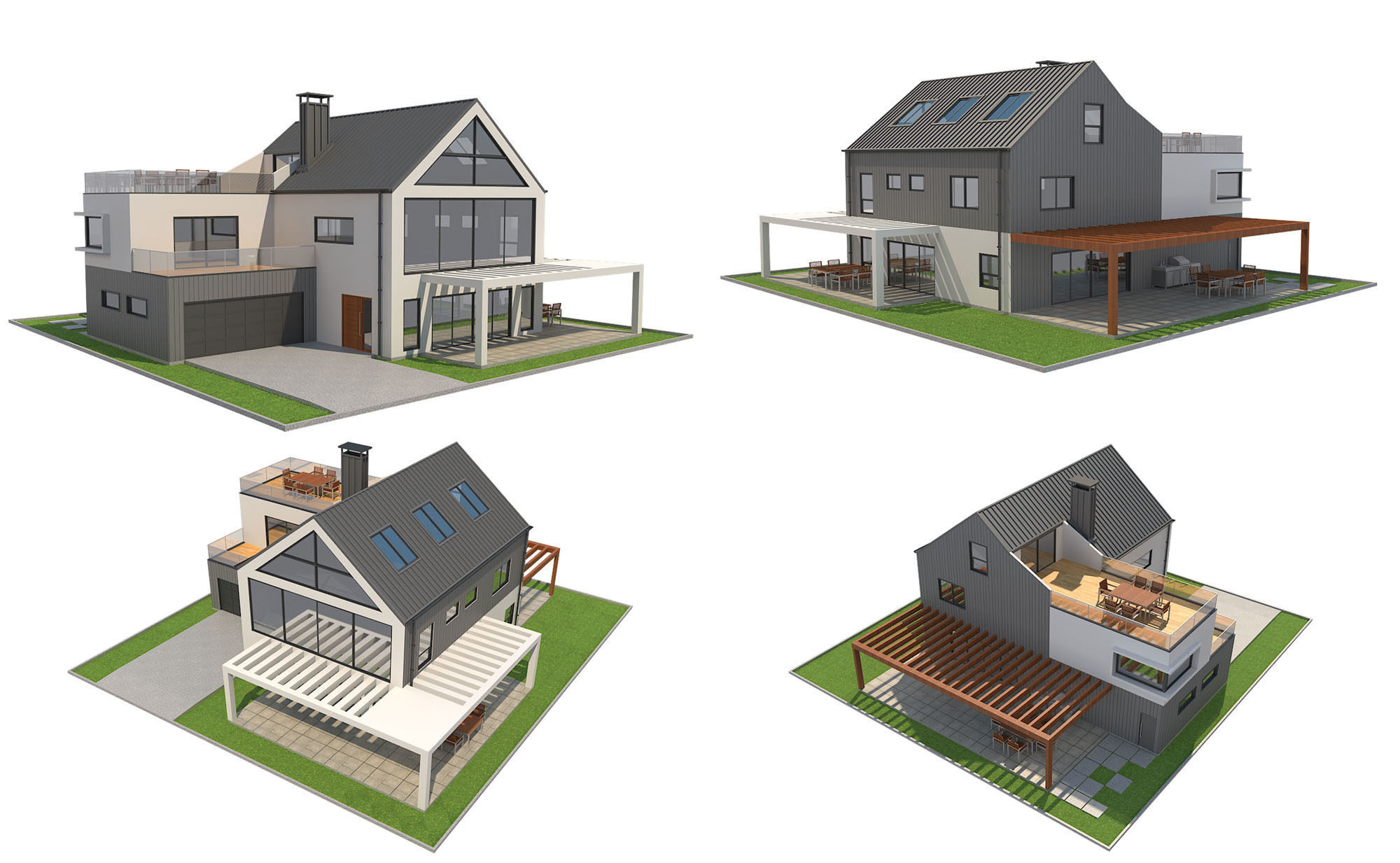 Modern House Set 1 Low-poly 3D model_25