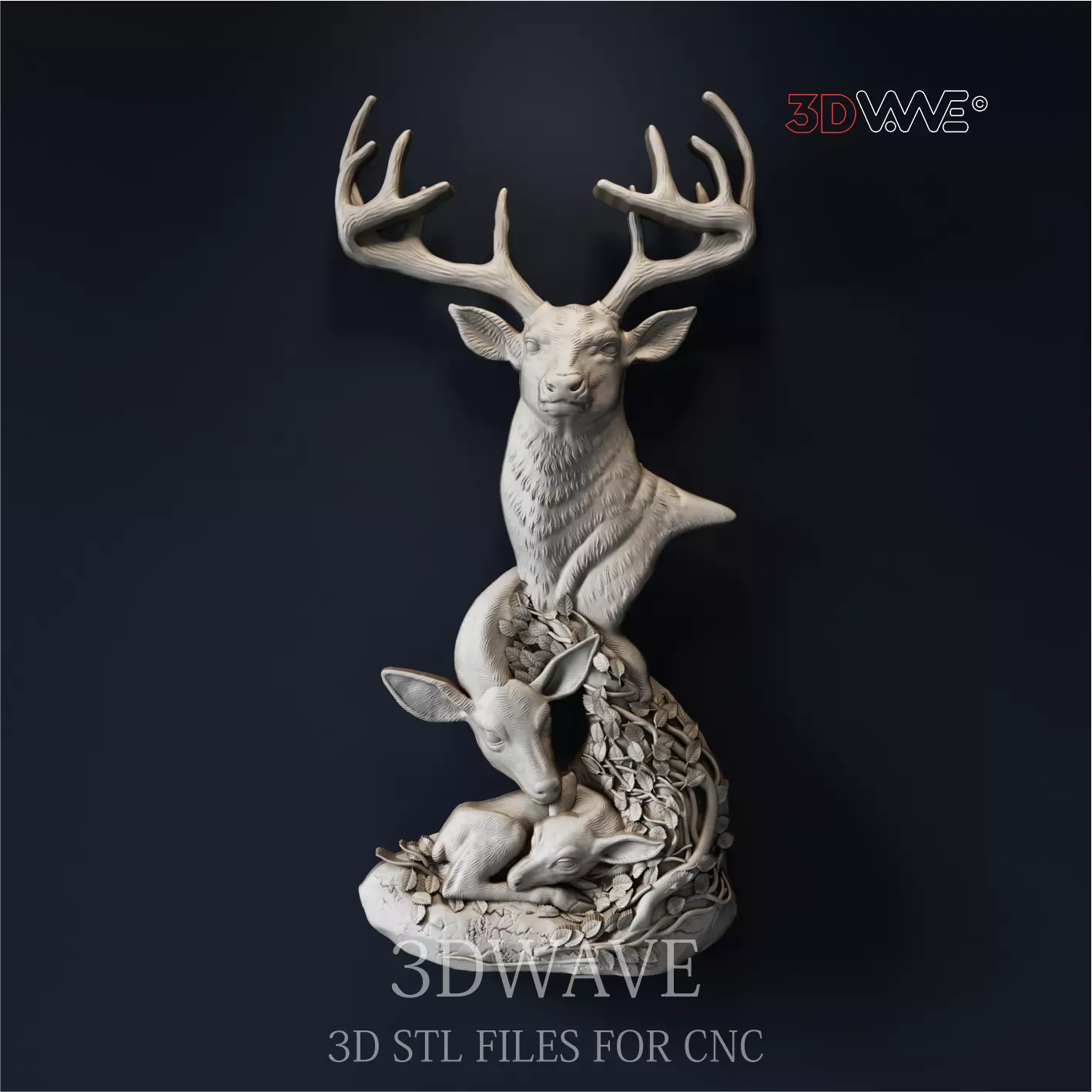 Deers Family 3d stl files for CNC 3D print model_0