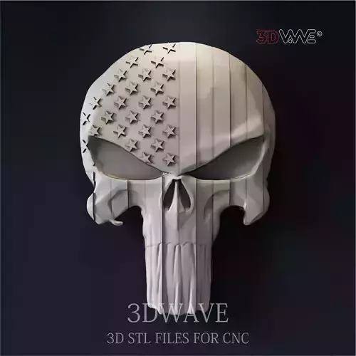 PUNISHER SKULL 3d stl files for CNC