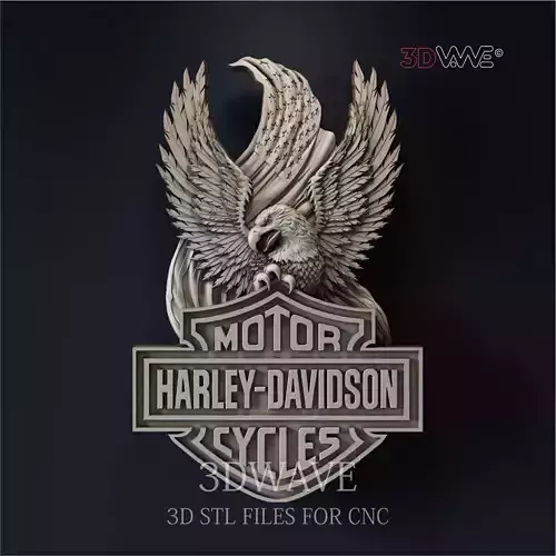 Harley Davidson 3d stl model for cnc 3D print model