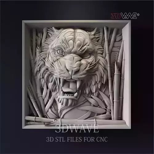 Tiger 3d stl files for CNC 3D print model