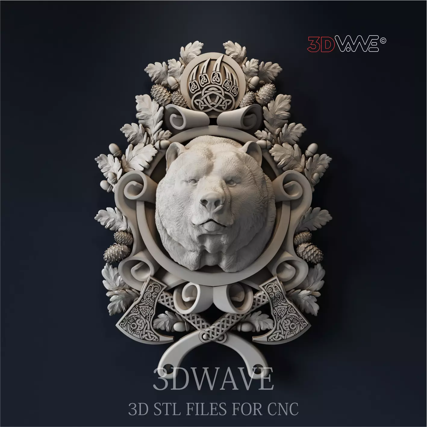 Grizzly 3d stl files for CNC 3D print model