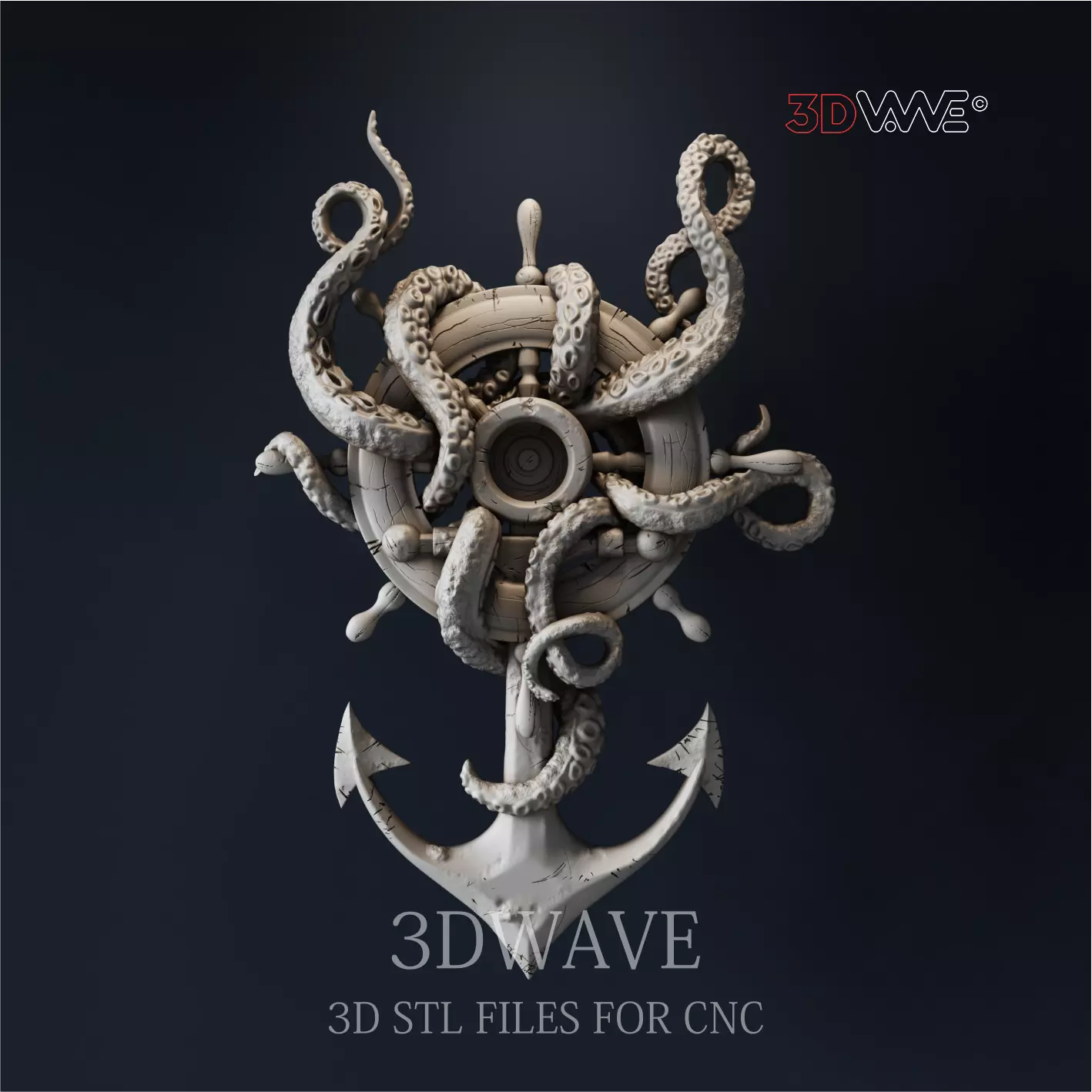 OCTOPUS ON ANCHOR  3D print model_0