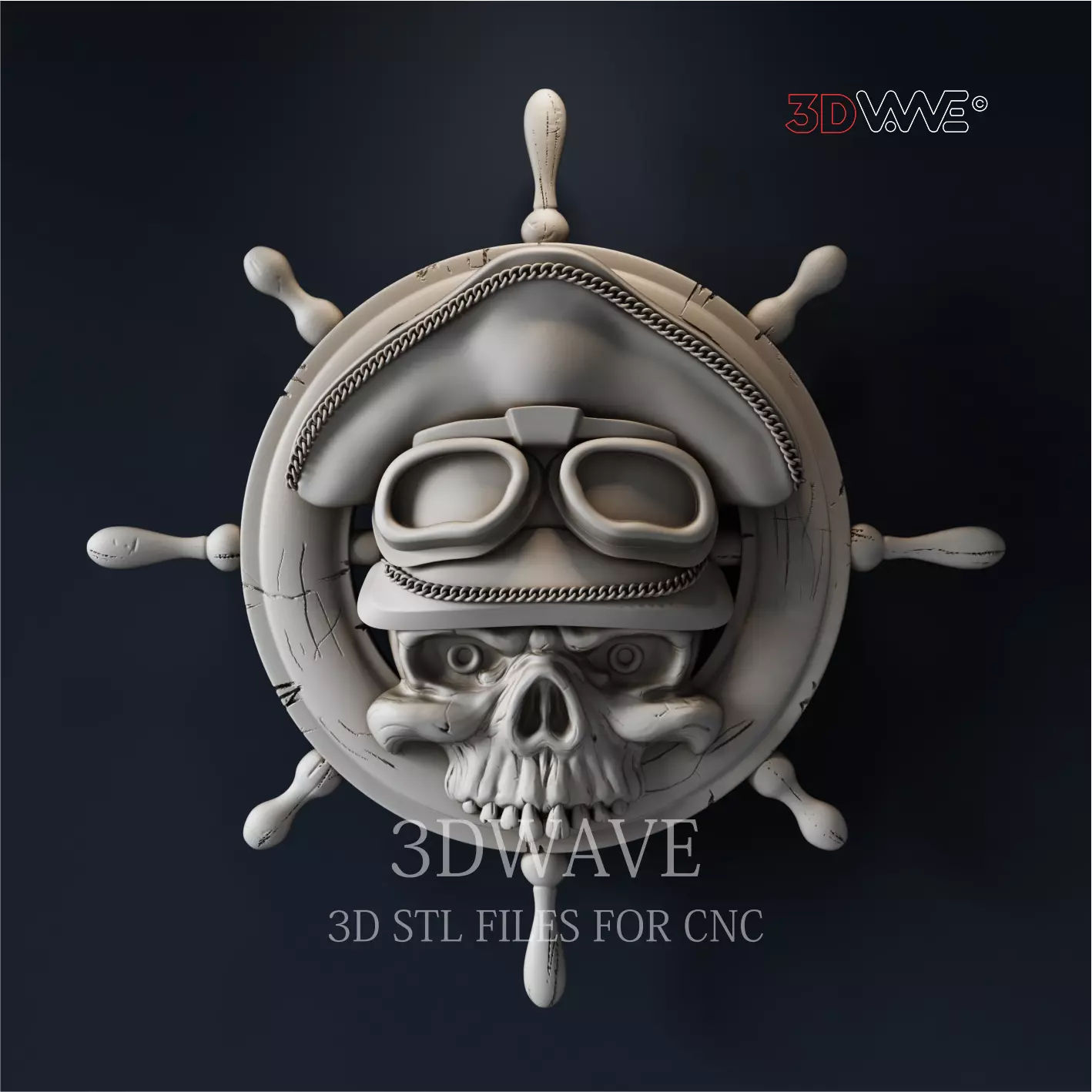 SKULL ON HELM 3D print model_0
