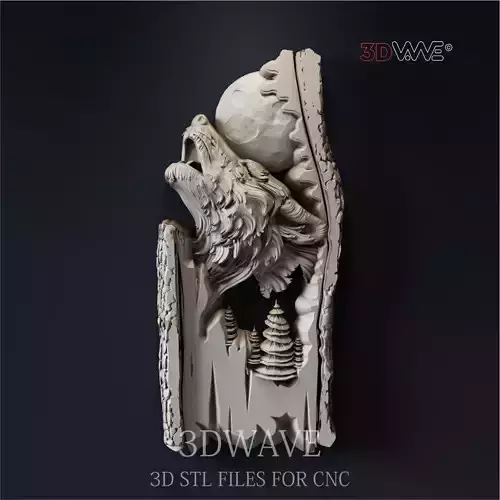 Wolf 3d stl files for CNC 3D print model