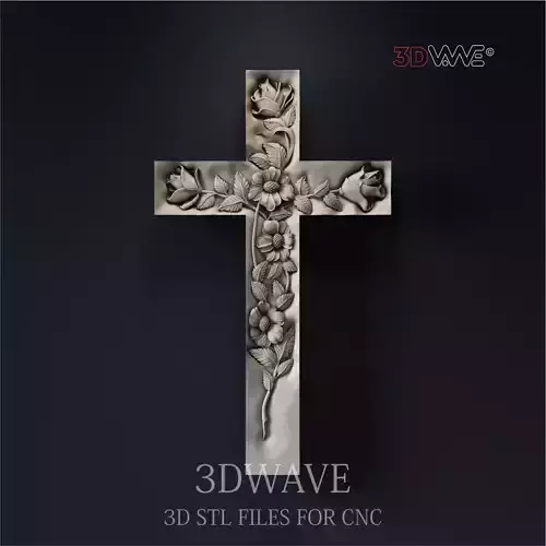 CROSS WITH ROSES 3D print model