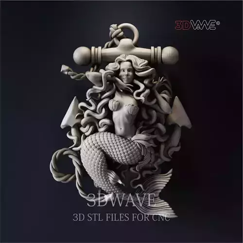 MERMAID ON ANCHOR 3D print model