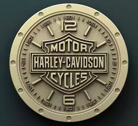 Harley Davidson wall clock 3d stl model for cnc 3D print model