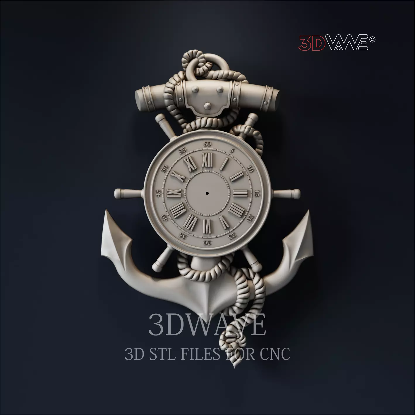ANCHOR WALL CLOCK 3D print model_0