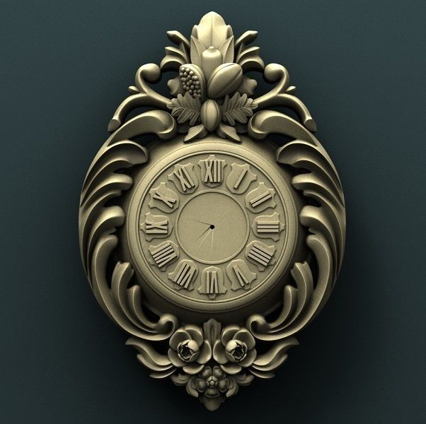 Wall clock 3d stl model for cnc