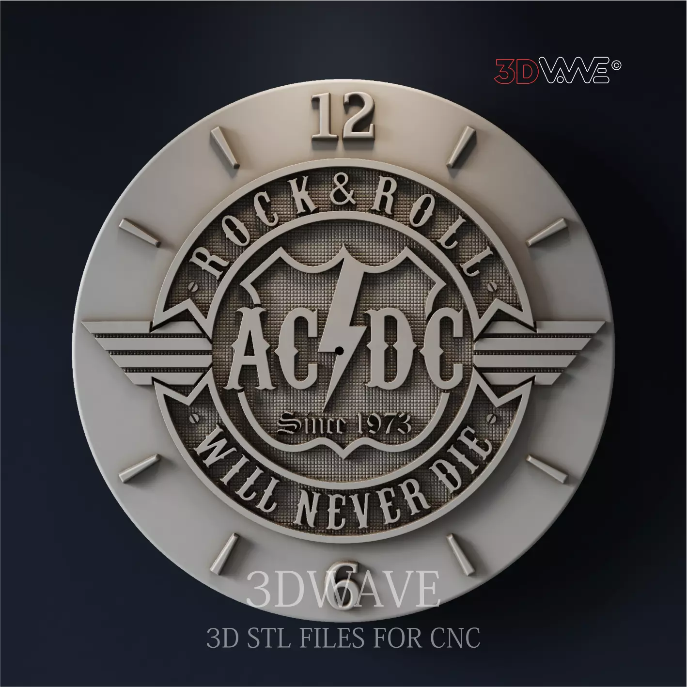 AC DC WALL CLOCK 3D print model_0