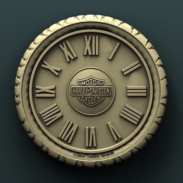 Harley Davidson wall clock 3d stl model for cnc