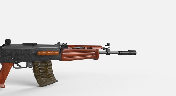 INSAS 1B1 Assault Rifle 3D Model .obj .3dm .mtl