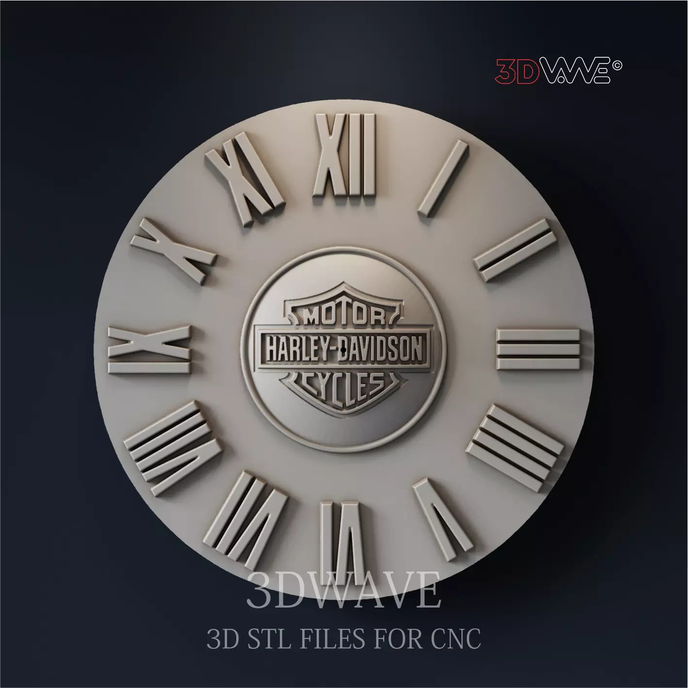 BIKER WALL CLOCK 3D print model_0