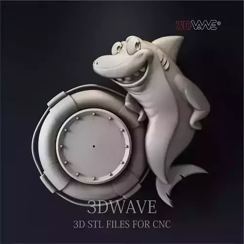 SHARK WALL CLOCK 3D print model