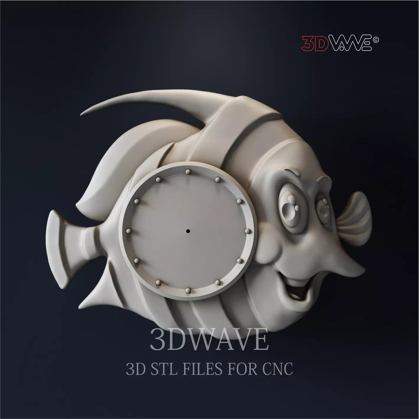 FISH WALL CLOCK 3D print model_0
