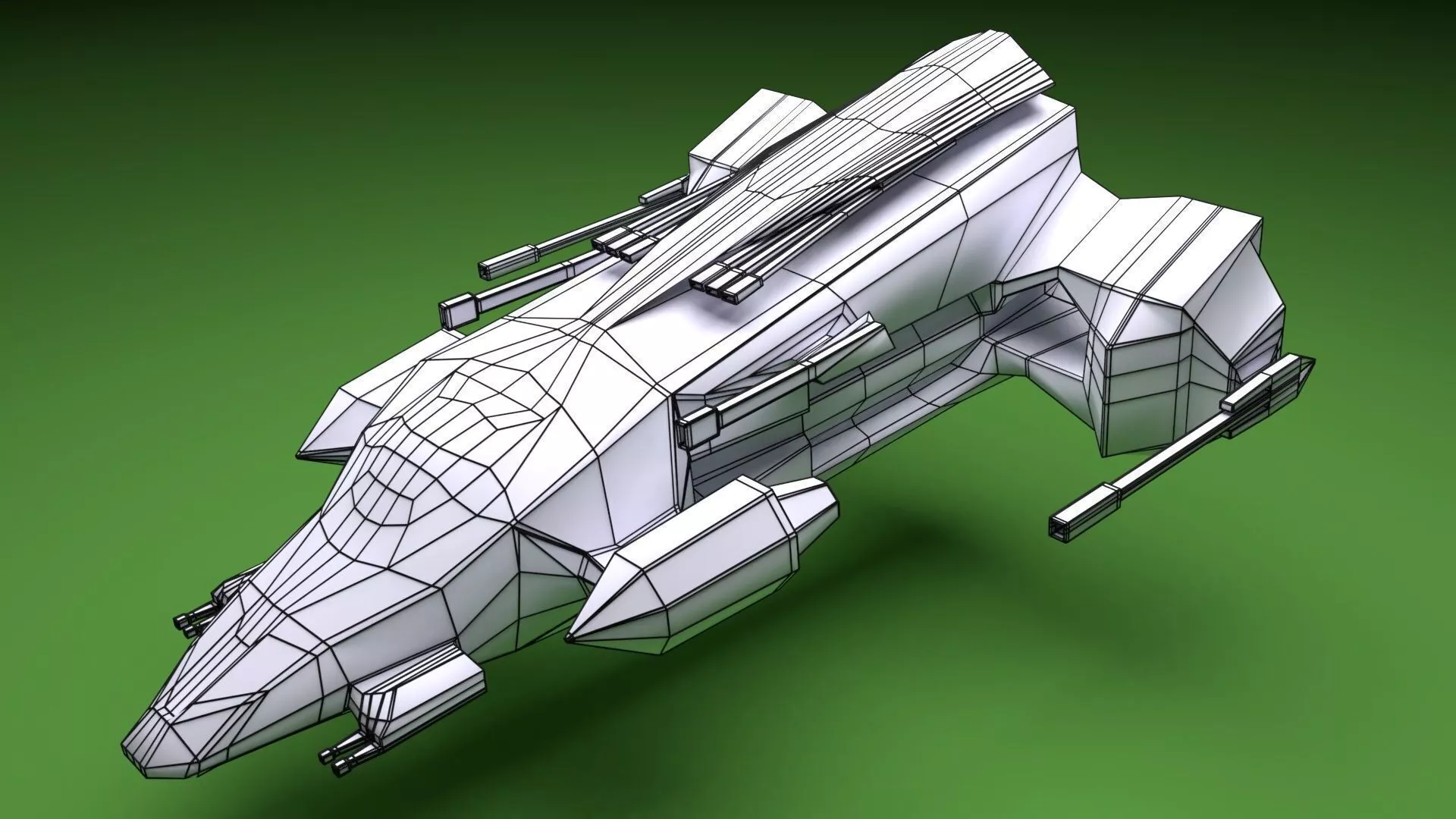 3D model Low Poly Spaceship - Endeavour VR / AR / low-poly | CGTrader