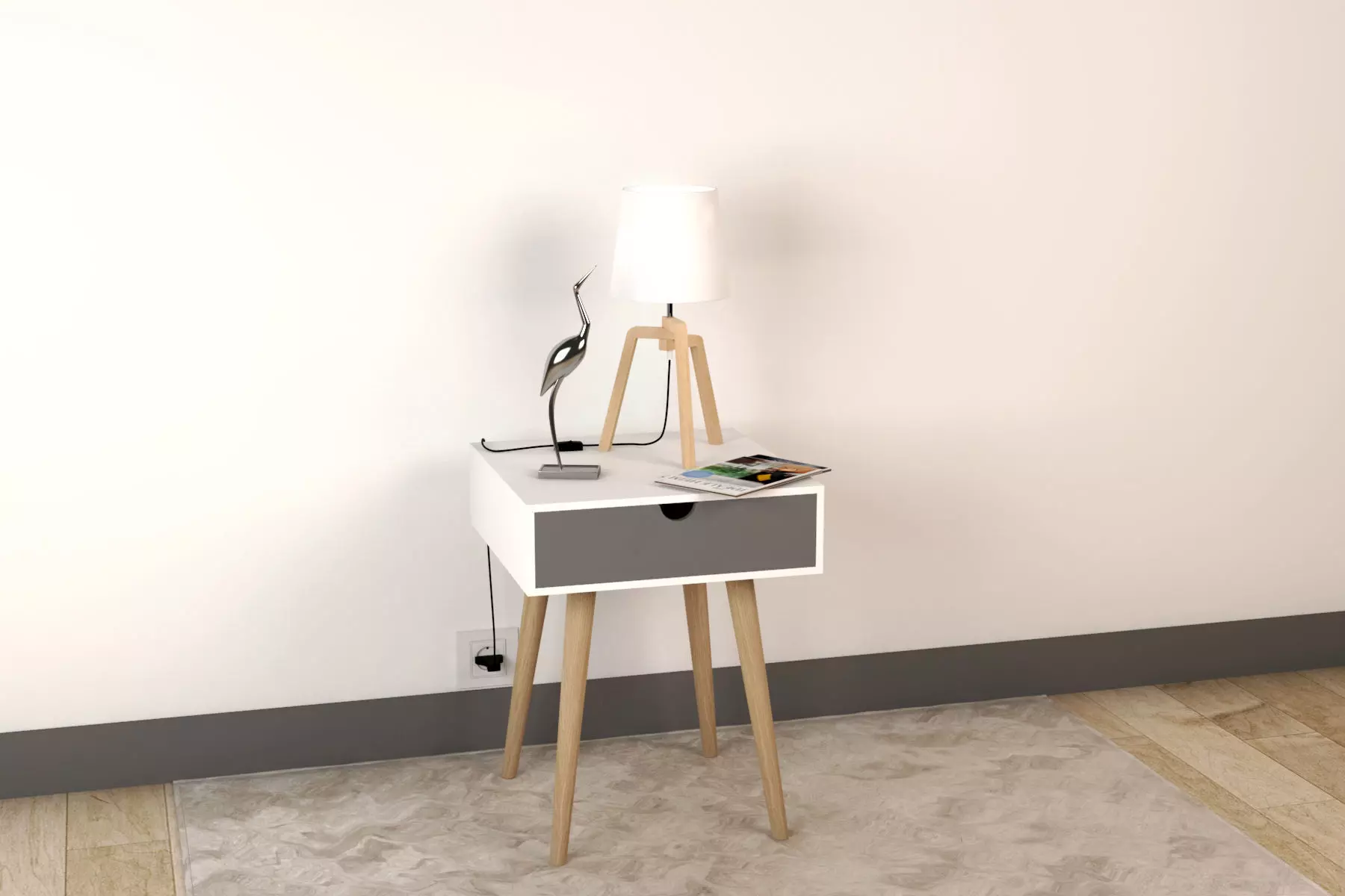 Bedside Table - Set Decoration Bedroom 05 3D model_0