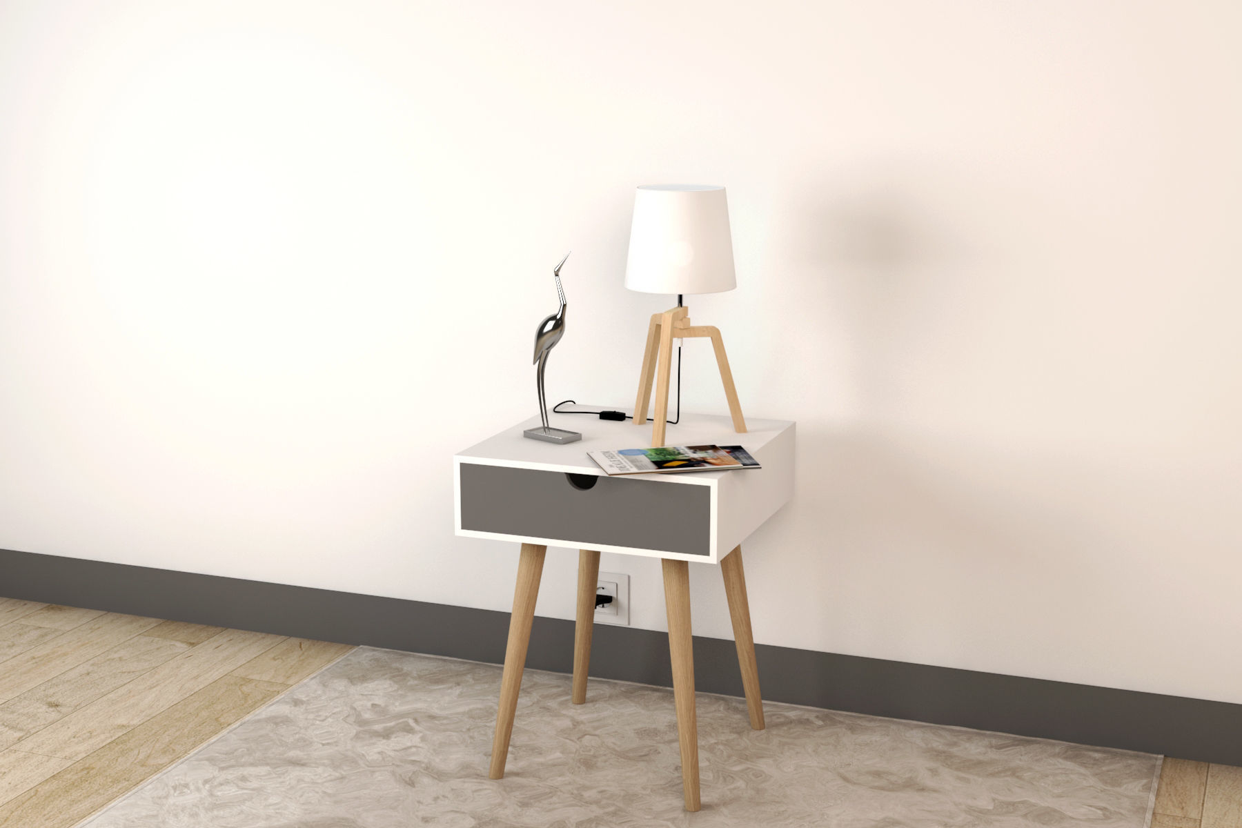 Bedside Table - Set Decoration Bedroom 05 3D model_1