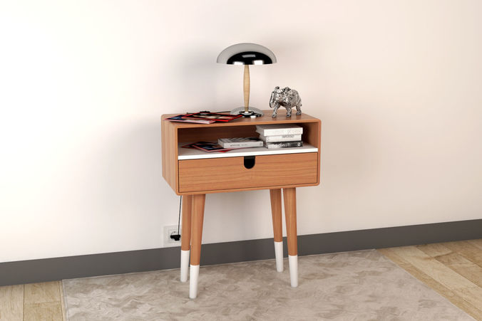 Bedside Table - Set Decoration Bedroom 06 3D model