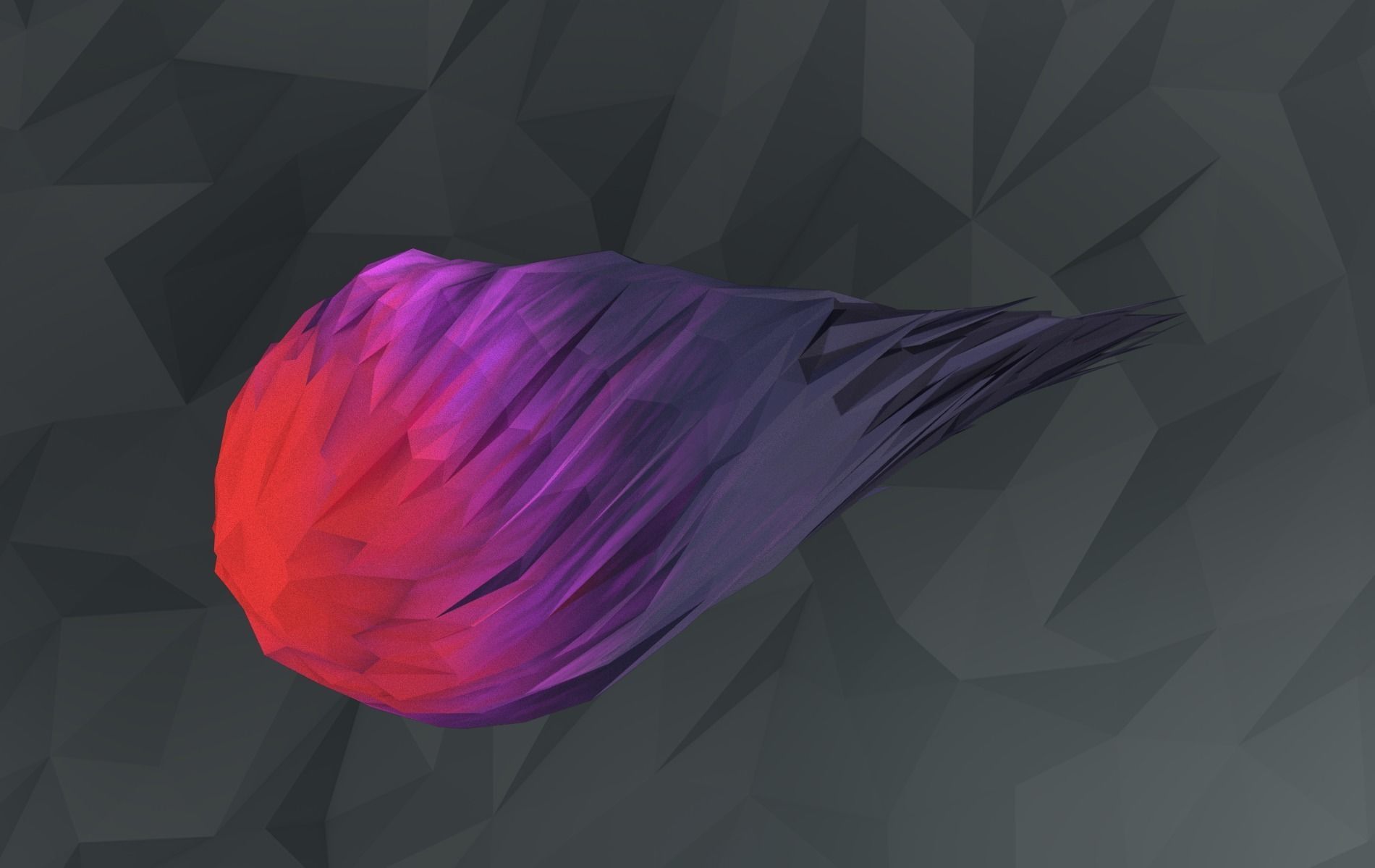 Low poly Asteroids egg on rock Low-poly 3D model_6