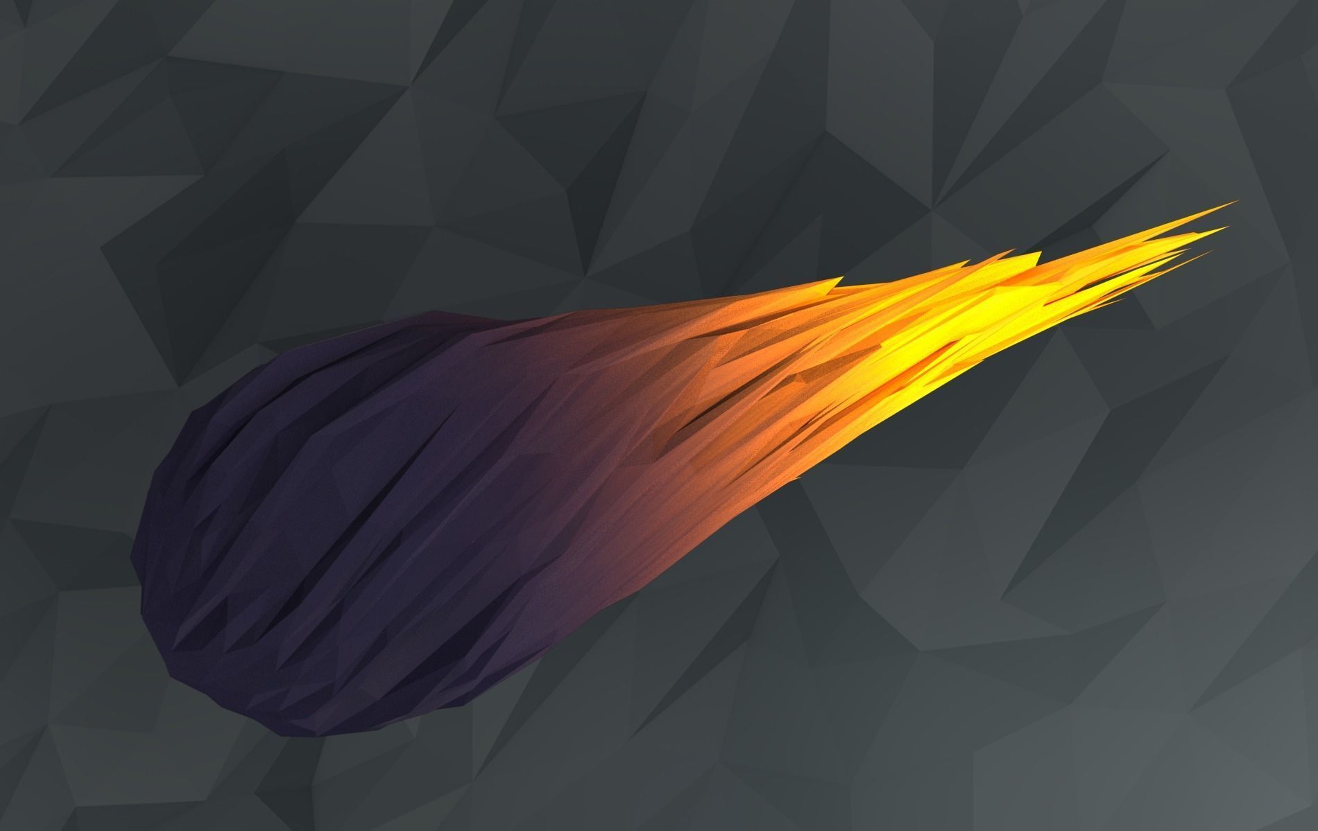 Low poly Asteroids egg on rock Low-poly 3D model_7