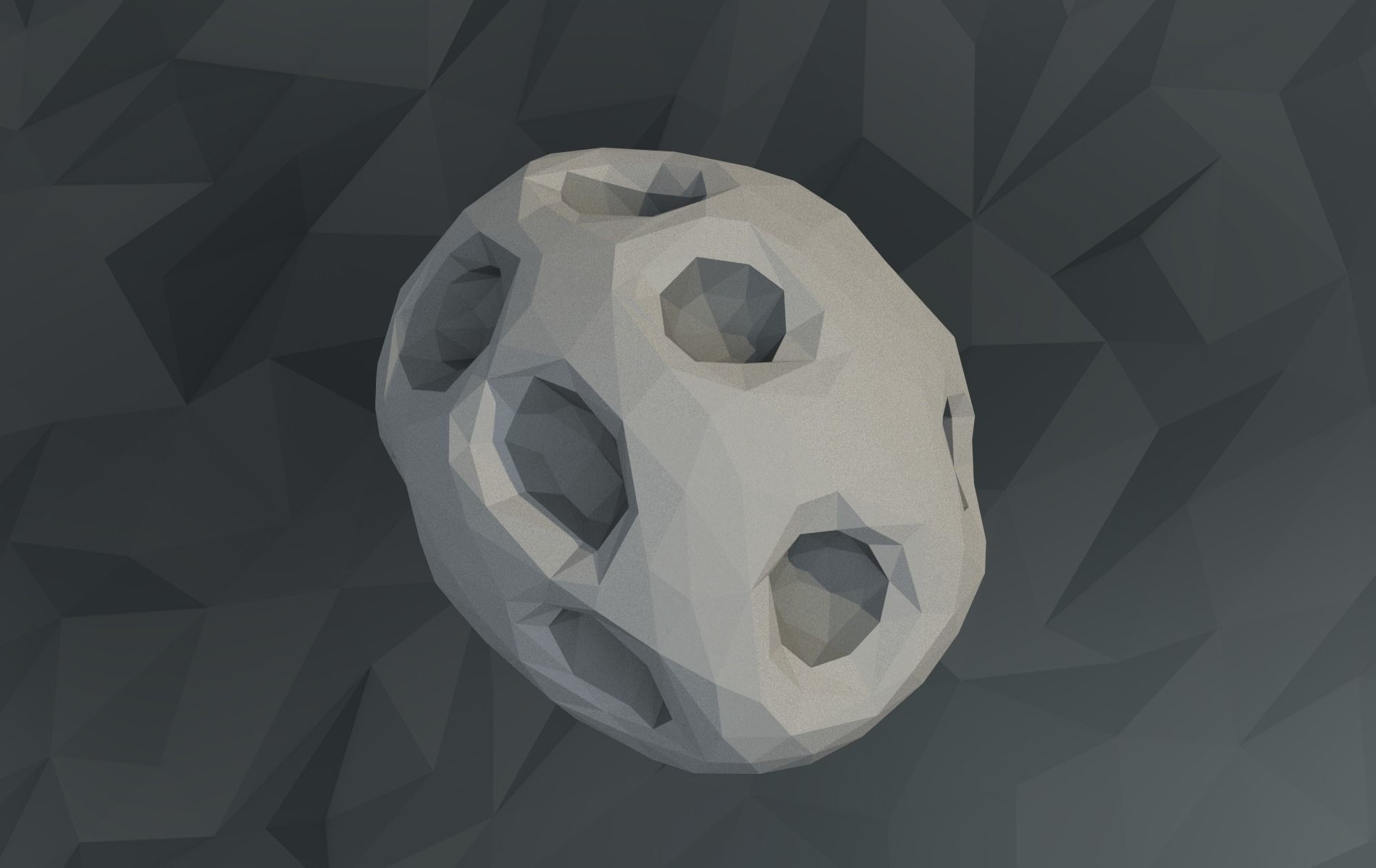 Low poly Asteroids egg on rock Low-poly 3D model_8