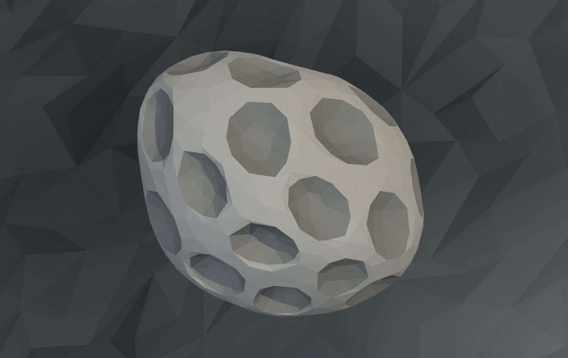 Low poly Asteroids egg on rock Low-poly 3D model_9