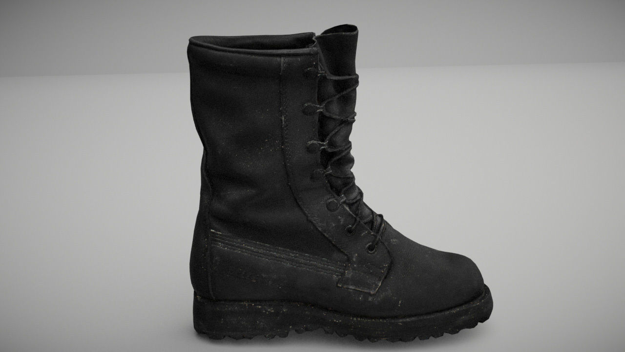 Military boot low poly 3D model Low-poly 3D model_4