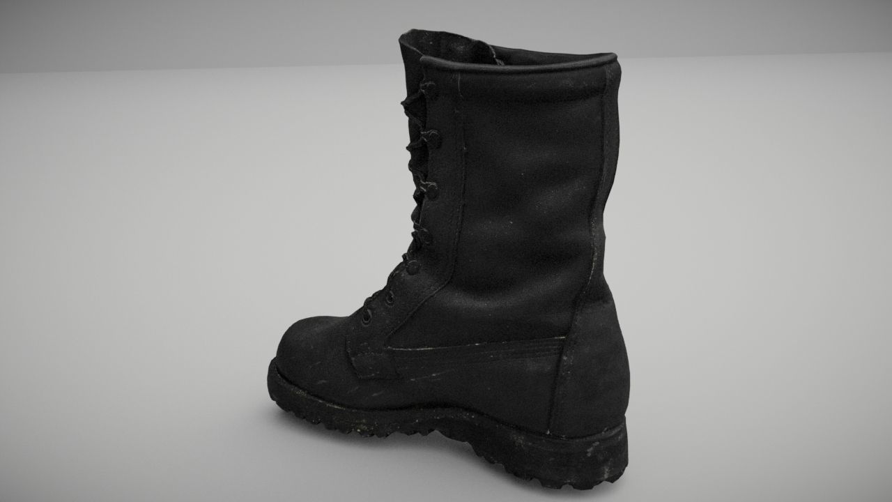 Military boot low poly 3D model Low-poly 3D model_3