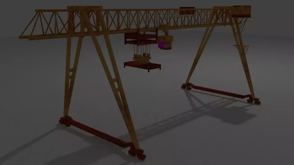 Game ready realistic gantry crane Free 3D model