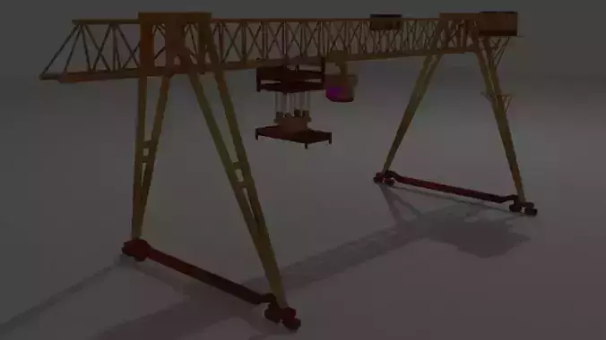 Game ready realistic gantry crane  Free 3D model